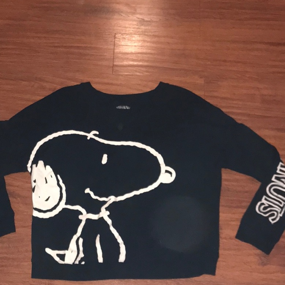 Black Snoopy Graphic Top